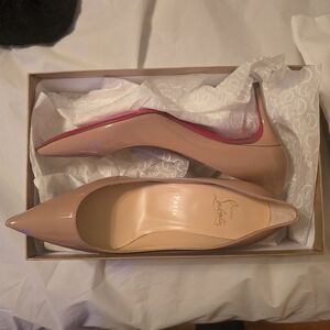 Christian Louboutin Nude Patent Leather Pumps